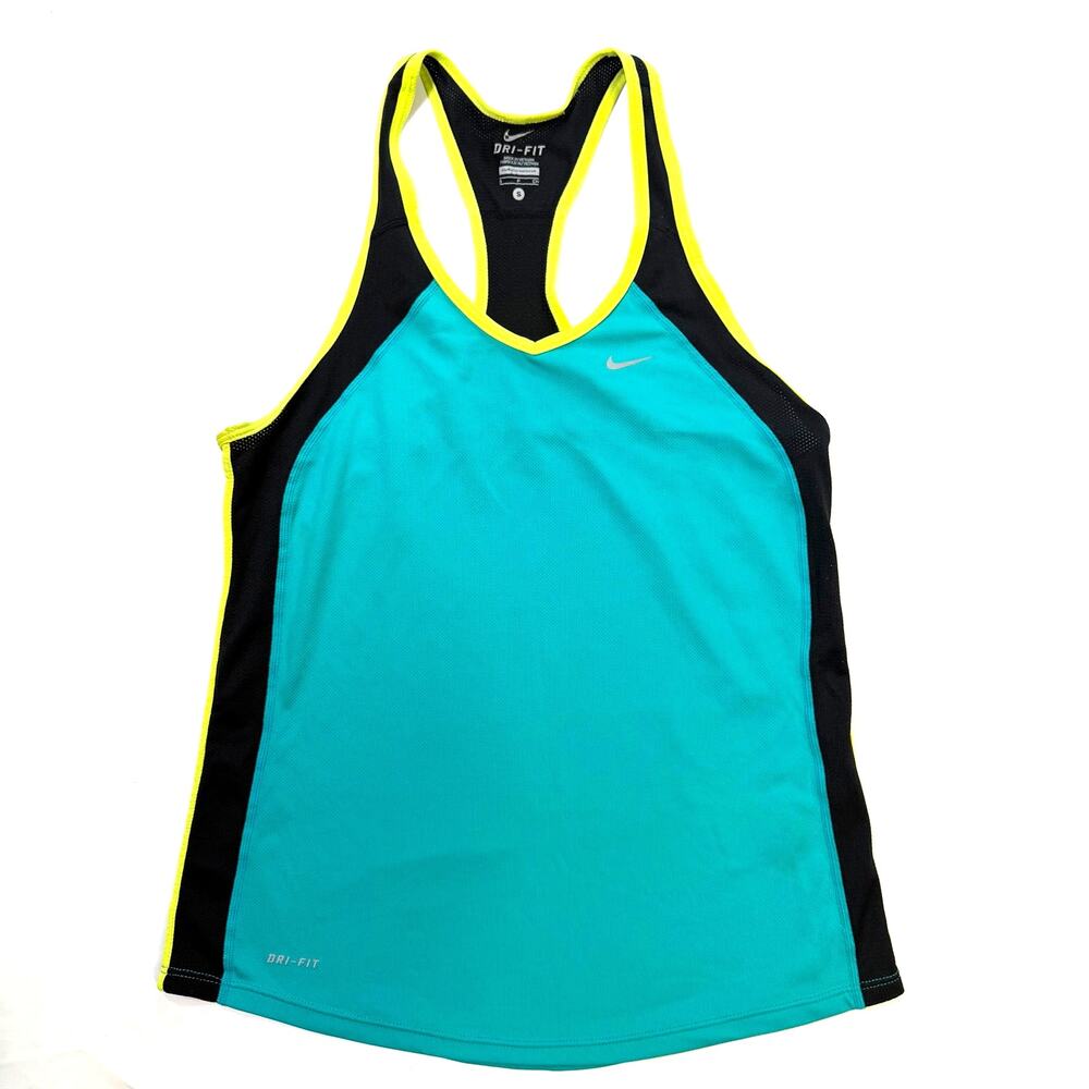 Nike Women's Dryfit Teal & Black Tank Top- Size Small